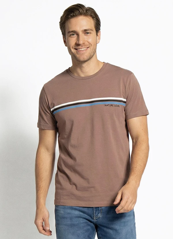 Fakini - Camiseta Masculina Marrom