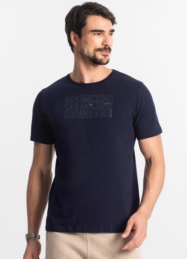 Diametro - Camiseta Masculina Meia Malha Azul