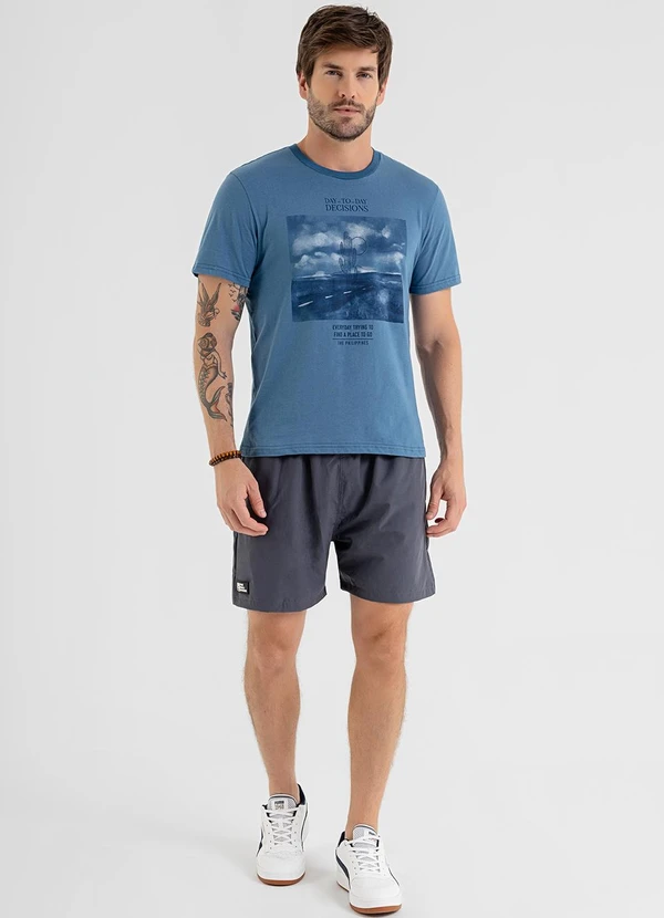 The Philippines - Camiseta Masculina Meia Malha Azul 3