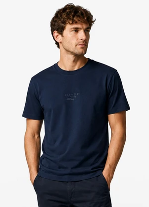 Diametro - Camiseta Masculina Meia Malha Azul - DIAMETRO