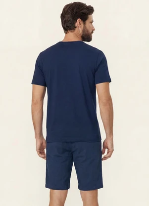 Diametro - Camiseta Masculina Meia Malha Azul - DIAMETRO