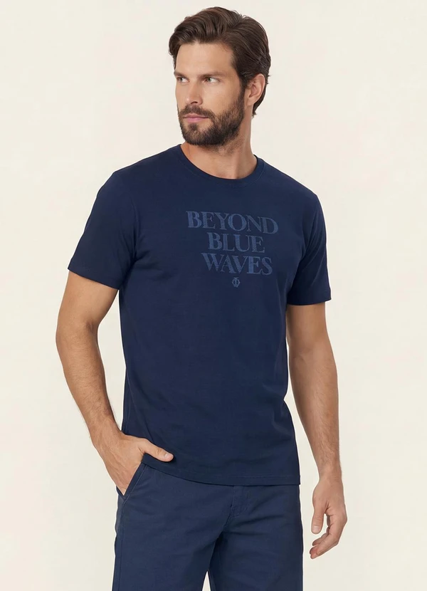 Diametro - Camiseta Masculina Meia Malha Azul