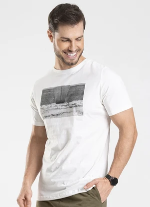 Diametro - Camiseta Masculina Meia Malha Bege - DIAMETRO