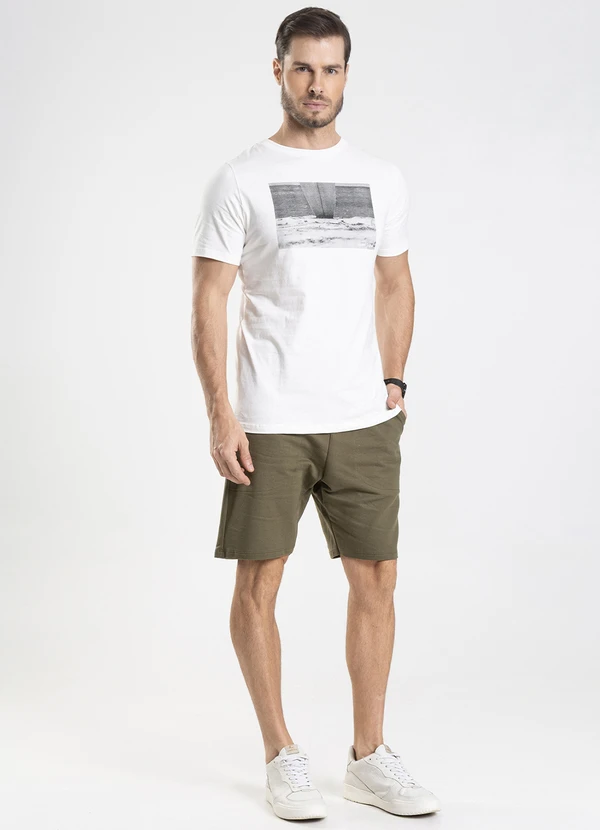 Diametro - Camiseta Masculina Meia Malha Bege 3