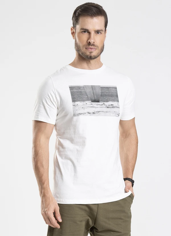 Diametro - Camiseta Masculina Meia Malha Bege 4