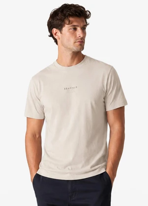 Diametro - Camiseta Masculina Meia Malha Bege - DIAMETRO