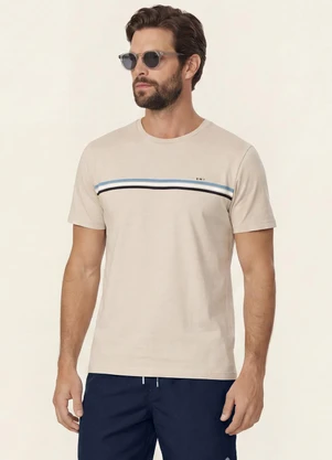 Diametro - Camiseta Masculina Meia Malha Bege - DIAMETRO