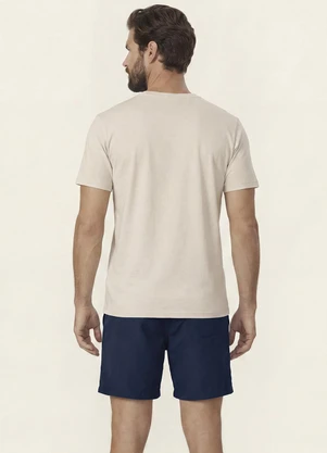 Diametro - Camiseta Masculina Meia Malha Bege - DIAMETRO