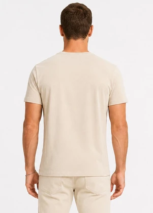 Diametro - Camiseta Masculina Meia Malha Bege - DIAMETRO