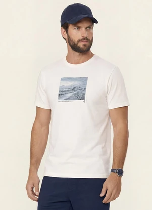 Diametro - Camiseta Masculina Meia Malha Bege - DIAMETRO