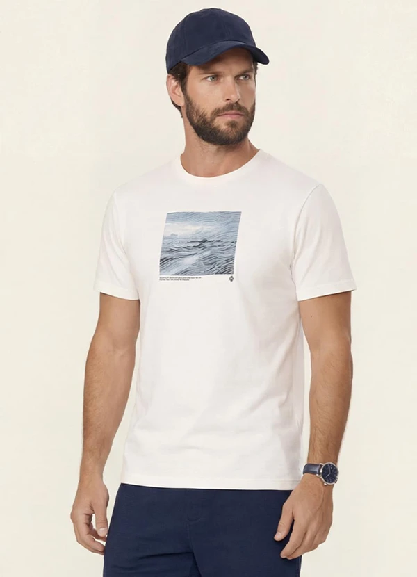 Diametro - Camiseta Masculina Meia Malha Bege