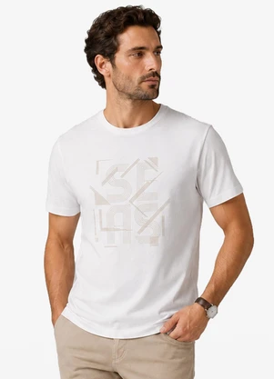 Diametro - Camiseta Masculina Meia Malha Branco - DIAMETRO