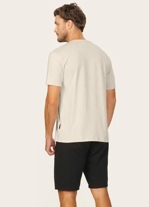 Diametro - Camiseta Masculina Meia Malha com Estampa Bege - DIAMETRO