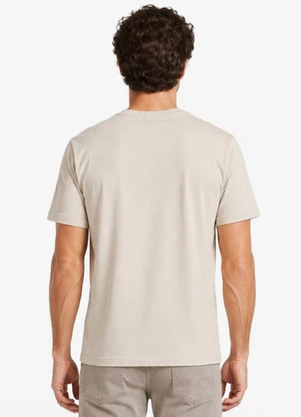 Diametro - Camiseta Masculina Meia Malha com Estampa Bege - DIAMETRO