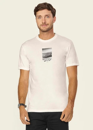Diametro - Camiseta Masculina Meia Malha com Estampa Bege - DIAMETRO