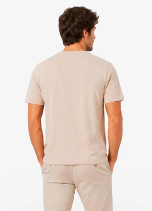 Diametro - Camiseta Masculina Meia Malha com Estampa Bege - DIAMETRO