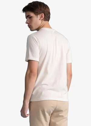 Minty - Camiseta Masculina Meia Malha com Estampa Bege - MINTY
