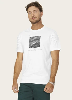 Diametro - Camiseta Masculina Meia Malha com Estampa Branco - DIAMETRO
