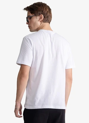 Minty - Camiseta Masculina Meia Malha com Estampa Branco - MINTY