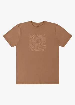 Diametro - Camiseta Masculina Meia Malha com Estampa Marrom - DIAMETRO