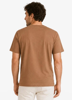 Diametro - Camiseta Masculina Meia Malha com Estampa Marrom - DIAMETRO