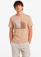 Minty - Camiseta Masculina Meia Malha com Estampa Bege - variação: Marrom