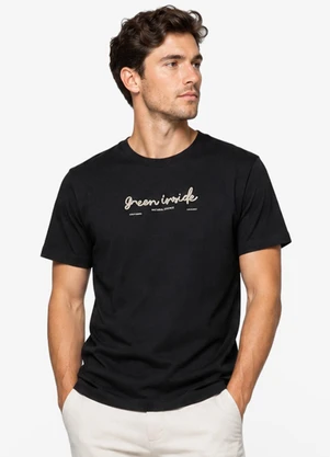 Diametro - Camiseta Masculina Meia Malha com Estampa Preto - DIAMETRO