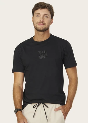 Diametro - Camiseta Masculina Meia Malha com Estampa Preto - DIAMETRO