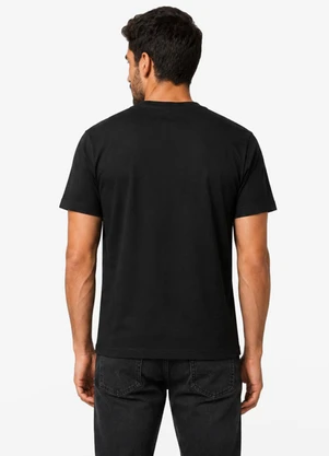 Diametro - Camiseta Masculina Meia Malha com Estampa Preto - DIAMETRO