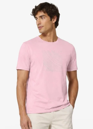 Diametro - Camiseta Masculina Meia Malha com Estampa Rosa - DIAMETRO