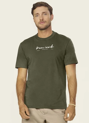 Diametro - Camiseta Masculina Meia Malha com Estampa Verde - DIAMETRO