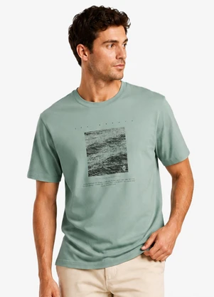 Diametro - Camiseta Masculina Meia Malha com Estampa Verde - DIAMETRO