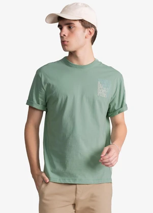 Minty - Camiseta Masculina Meia Malha com Estampa Verde - MINTY