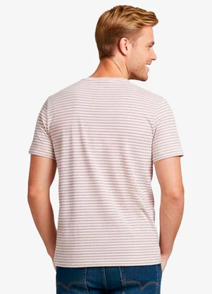 Select - Camiseta Masculina Meia Malha Fio Tinto Rosa - SELECT