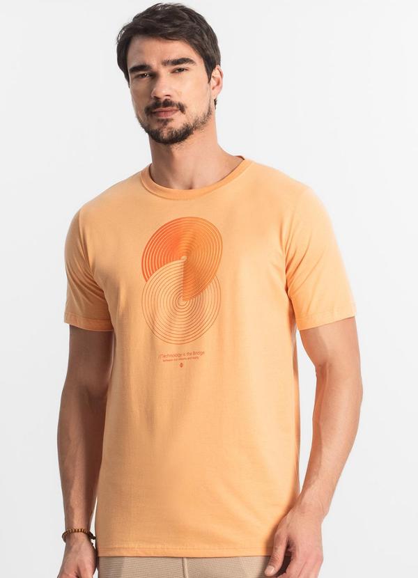 Diametro - Camiseta Masculina Meia Malha Laranja