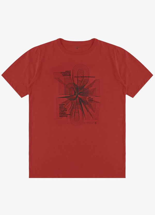 Diametro - Camiseta Masculina Meia Malha Laranja