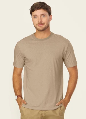 Diametro - Camiseta Masculina Meia Malha Listrada Marrom - DIAMETRO