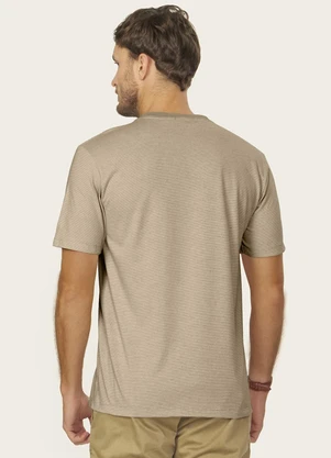 Diametro - Camiseta Masculina Meia Malha Listrada Marrom - DIAMETRO