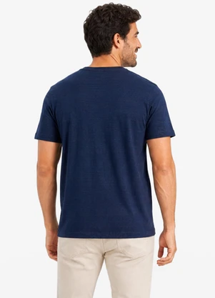 Diametro - Camiseta Masculina Meia Malha Maquinetada Azul - DIAMETRO