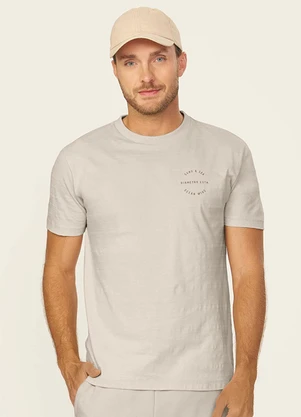 Diametro - Camiseta Masculina Meia Malha Maquinetada Bege - DIAMETRO