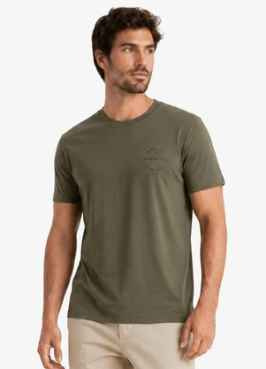 Diametro - Camiseta Masculina Meia Malha Maquinetada Verde - DIAMETRO
