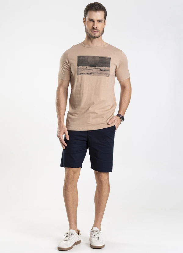 Diametro - Camiseta Masculina Meia Malha Marrom 3