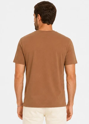 Diametro - Camiseta Masculina Meia Malha Marrom - DIAMETRO