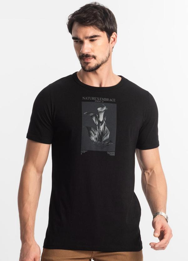 Diametro - Camiseta Masculina Meia Malha Preto
