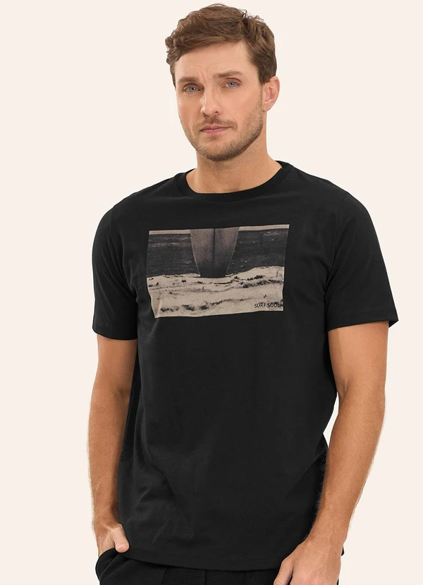 Diametro - Camiseta Masculina Meia Malha Preto