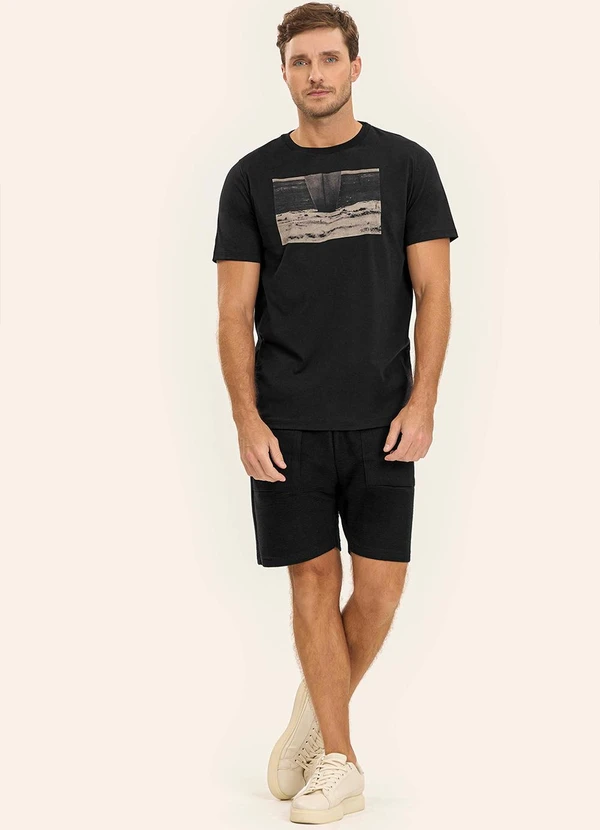 Diametro - Camiseta Masculina Meia Malha Preto 4