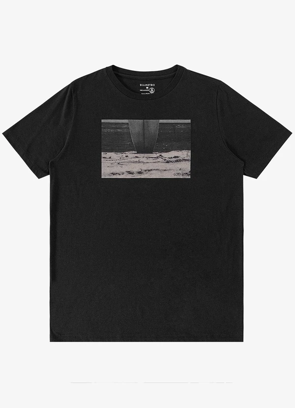 Diametro - Camiseta Masculina Meia Malha Preto 5