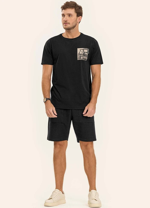 Diametro - Camiseta Masculina Meia Malha Preto 3