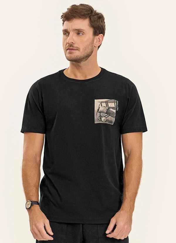 Diametro - Camiseta Masculina Meia Malha Preto 4