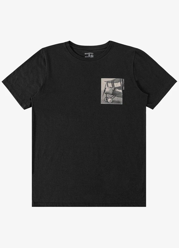 Diametro - Camiseta Masculina Meia Malha Preto 5